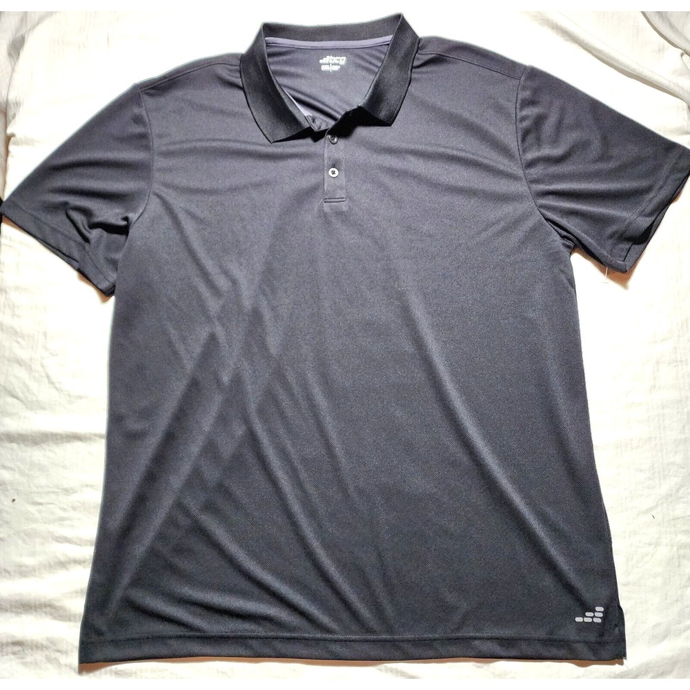 BCG Shirt Men 2XL Black Quarter Buttons Logo Collared Short Sleeve Golf Outdoor